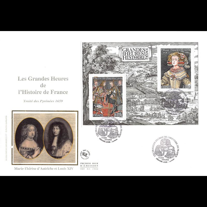 FDC GF soie - Grandes heures histoire de France - 9/6/2018 Paris