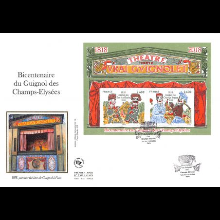 FDC GF soie - Bicentenaire du Guignol Champs Elysées - 10/5/2018