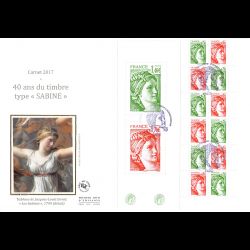 FDC GF soie - Carnet 40 ans du timbre Sabine - 9/11/2017 Paris