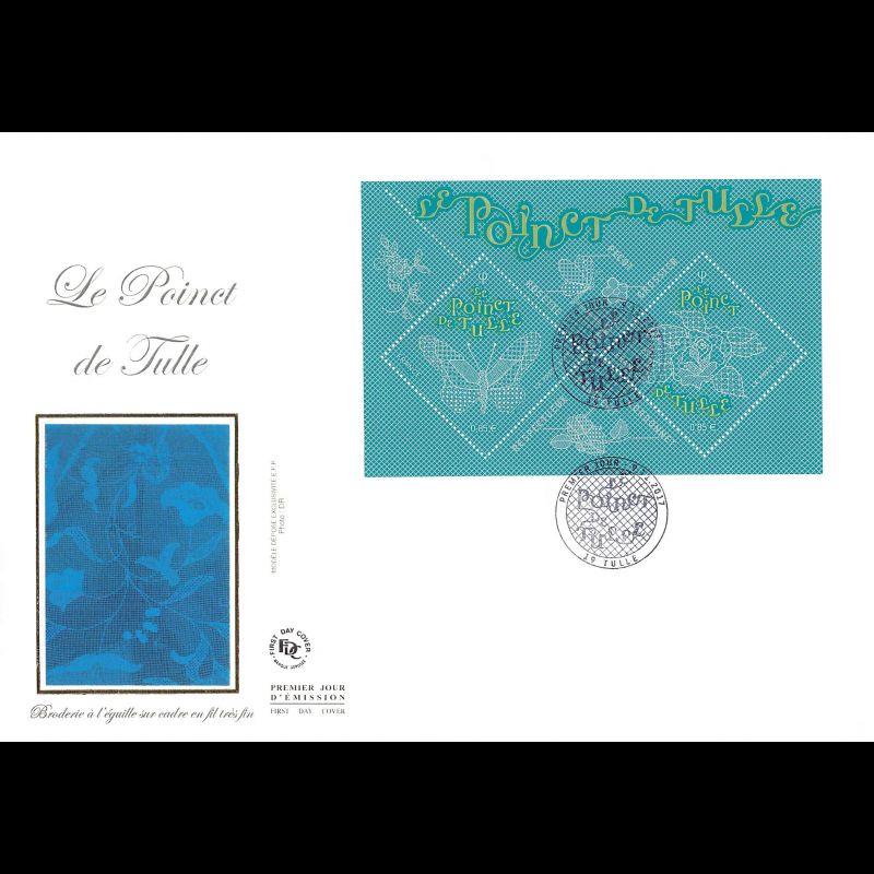 FDC GF soie - Bloc le poinct de Tulle - 9/11/2017