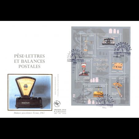 FDC GF soie - Bloc pèse-lettres et balances postales - 11/11/2017