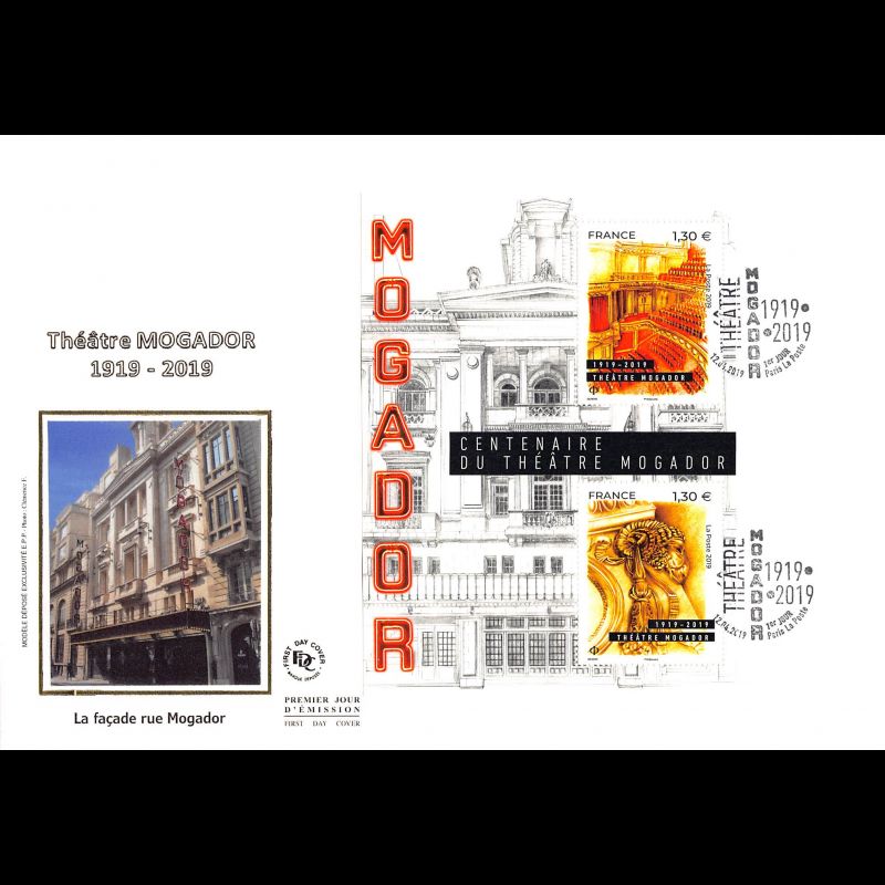FDC GF soie - Bloc théâtre Mogador - 12/4/2019 Paris