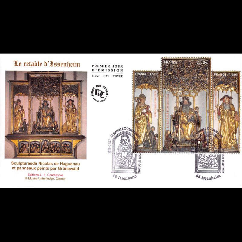 FDC - Tableau Le Retable d'Issenheim, oblit 15/6/12 Issenheim