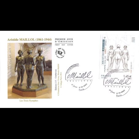 FDC - Tableau Aristide Maillol, les trois nymphes, oblit 4/11/2011 Paris