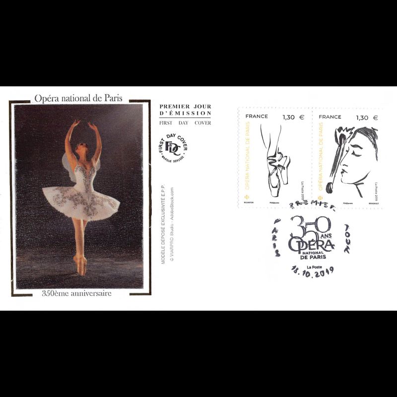 FDC soie - 350 ans Opéra national de Paris - 18/10/2019 Paris