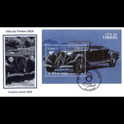 FDC soie - Fête du timbre. Citroën traction - 9/3/2019 Paris
