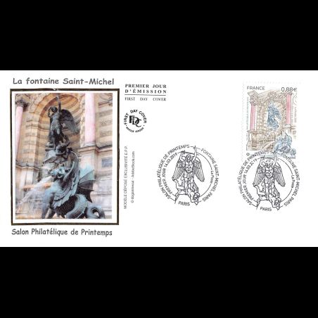 FDC soie - Salon phil de printemps. Fontaine St Michel - 14/3/2019 Paris