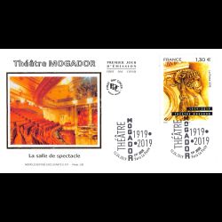 FDC soie - Théâtre Mogador (2 env) - 12/4/2019 Paris