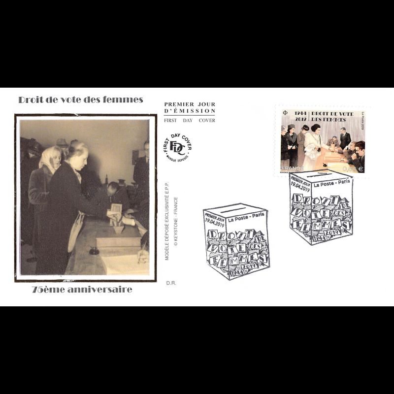 FDC soie - Droit de vote des femmes - 19/4/2019 Paris