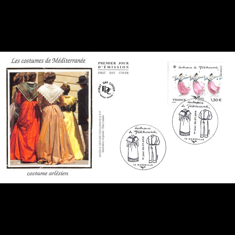 FDC soie - Euromed, les costumes - 5/7/2019 Marseille