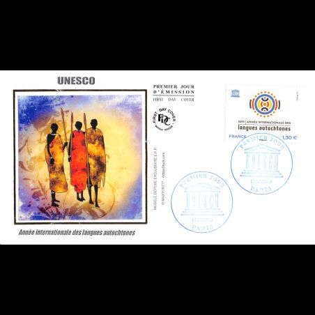 FDC soie - Unesco, année des langues autochtones - 13/9/2019 Paris