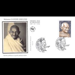 FDC soie - Mahatma Gandhi -...