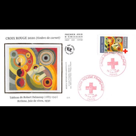 FDC soie - Croix rouge 2020 (timbre de carnet) - 15/5/2020 Paris
