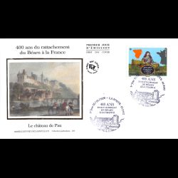 FDC soie - 400 ans rattachement du Béarn à la France - 16/10/2020 Pau