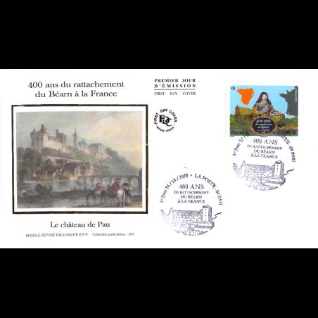 FDC soie - 400 ans rattachement du Béarn à la France - 16/10/2020 Pau