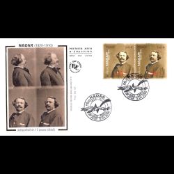 FDC soie - Autoportrait Nadar (2 env) - 3/4/2020 Paris