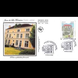 FDC soie - Jean de La Fontaine (2 env) - 8/7/2021 Château-Thierry