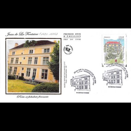 FDC soie - Jean de La Fontaine (2 env) - 8/7/2021 Château-Thierry