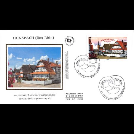 FDC soie - Maisons blanches à colombages - 1/7/2021 Hunspach