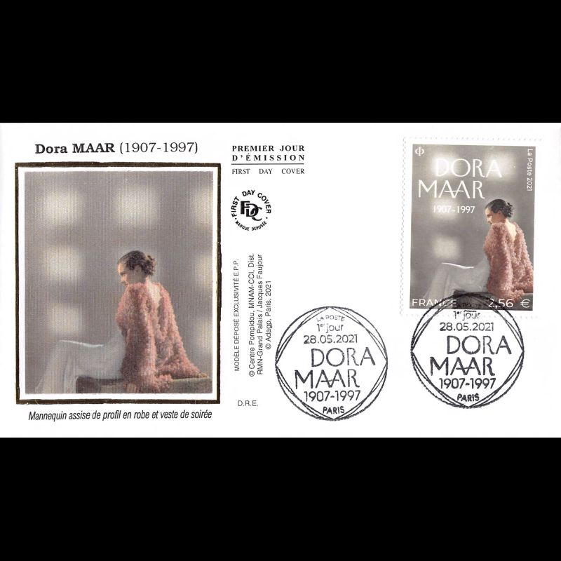 FDC soie - Tableau Dora MAAR (1907 - 1997) - 28/5/2021 Paris