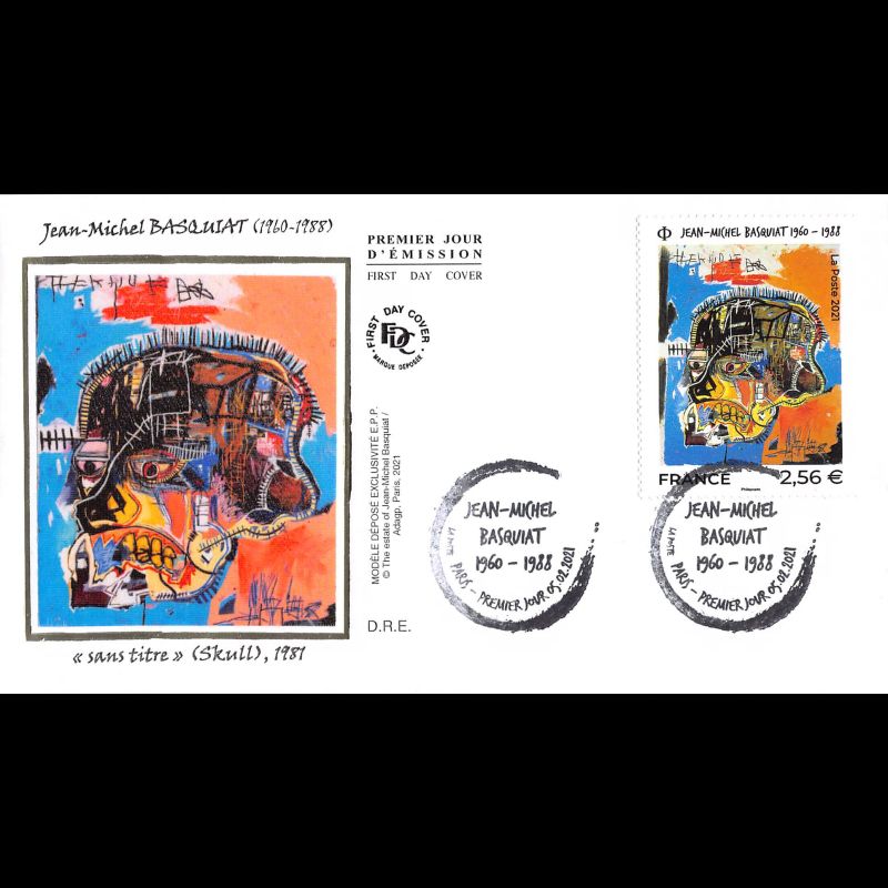 FDC soie - Tableau Jean-Michel Basquiat - 5/2/2021 Paris