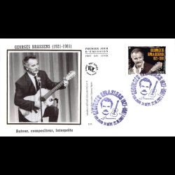 FDC soie - Georges Brassens...