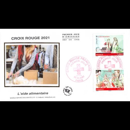 FDC soie - Croix rouge 2021 (2 env) - 22/10/2021 Paris