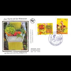 FDC soie - La terre et les hommes (2 env) - 17/9/2021 Paris