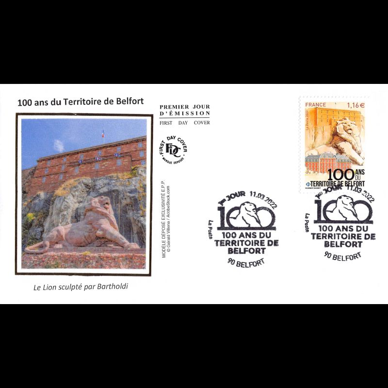 FDC soie - 100 ans du territoire de Belfort - 11/3/2022