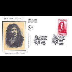 FDC soie - 400 ans Molière (1622 - 1673) - 18/11/2022 Paris