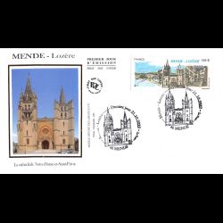 FDC soie - Cathédrale Notre-Dame et St Privat - 21/102022 Mende