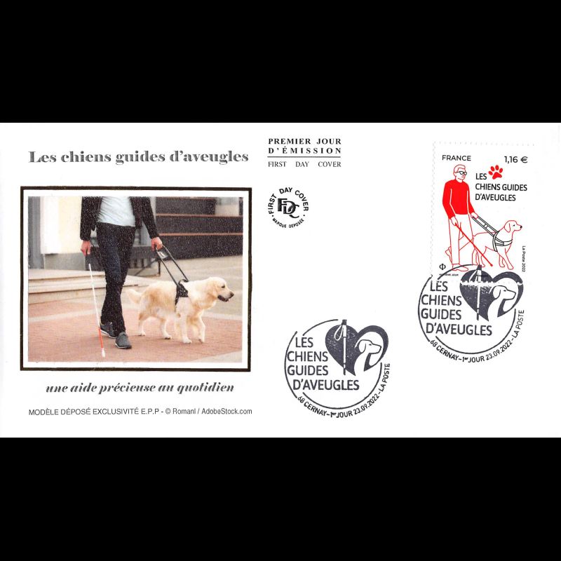 FDC soie - Chiens guides d'aveugles - 23/9/2022 Cernay