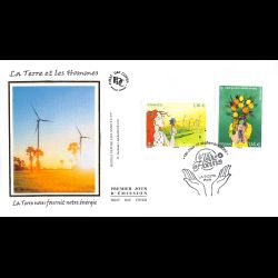 FDC soie - La terre et les hommes (2 env) - 16/9/2022 Paris