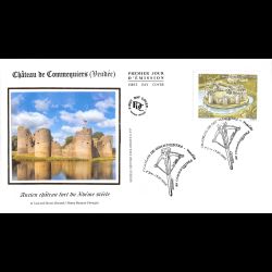 FDC soie - Château de Commequiers (Vendée) - 15/7/2022