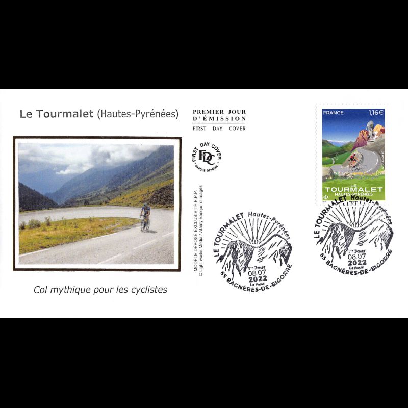 FDC soie - Le Tourmalet - 8/7/2022 Bagnères-de-Bigorre