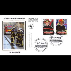 FDC soie - 140 ans Féd. Sapeurs-Pompiers (2 env) - 23/6/2022 Paris
