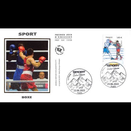FDC soie - Série sports. Couleur Passion (6 env) - 23/6/2022 Paris