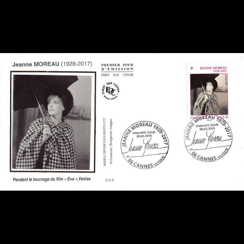 FDC soie - Jeanne Moreau (1928 - 2017) - 20/5/2022 Cannes