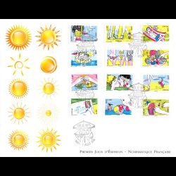 FDC GF LNF - Carnet adhésif - Sous le soleil (BC1288) - Oblit 2/7/2016 Paris