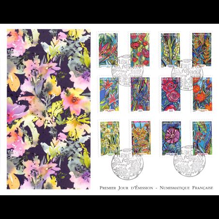 FDC GF LNF - Carnet adhésif - Flore. Fleurs à foison (BC1300) - Oblit 30/7/2016 Paris