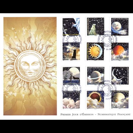 FDC GF LNF - Carnet adhésif - Correspondances planétaires (BC1324) - Oblit 1/10/2016 Paris