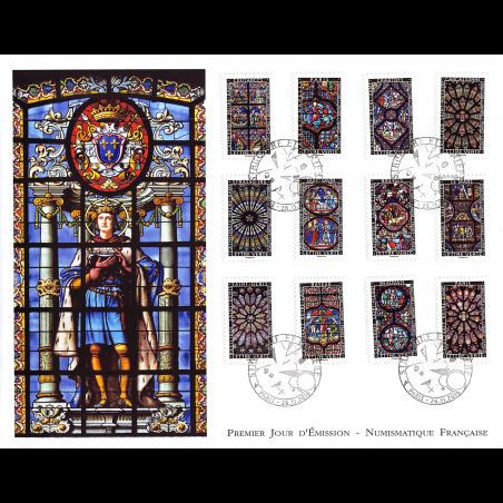 FDC GF LNF - Carnet adhésif - Structure et lumière. Vitraux (BC1348) - Oblit 26/11/2016 Paris