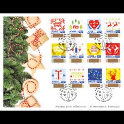FDC GF LNF - Carnet adhésif - Timbres de vœux (BC1641) - Oblit 8/11/2018 Paris