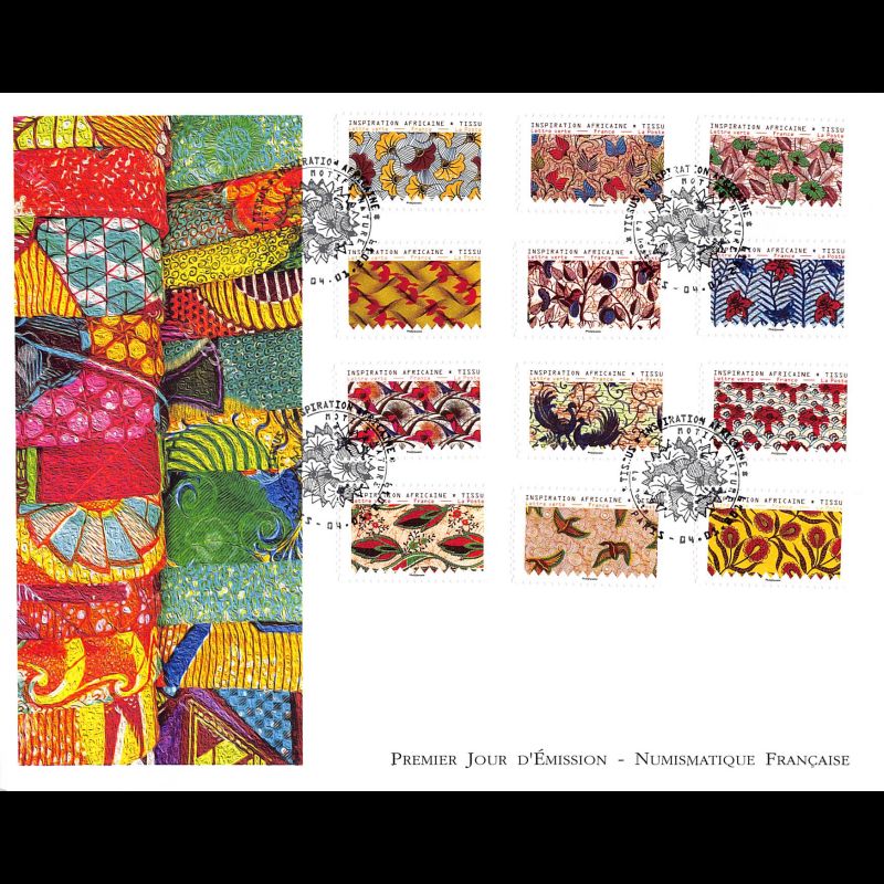 FDC GF LNF - Carnet adhésif - Tissus. Motifs nature (BC1657) - Oblit 4/1/2019 Paris