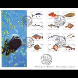 FDC GF LNF - Carnet adhésif - Faune aquatique. Poissons de mer (BC1683) - Oblit 22/2/2019 Paris