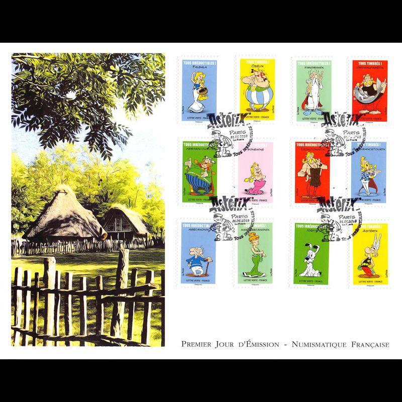 FDC GF LNF - Carnet adhésif - Bande dessinée. Astérix (BC1729) - Oblit 31/5/2019 Paris