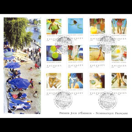 FDC GF LNF - Carnet adhésif - Vacances (BC1741) - Oblit 28/6/2019 Paris