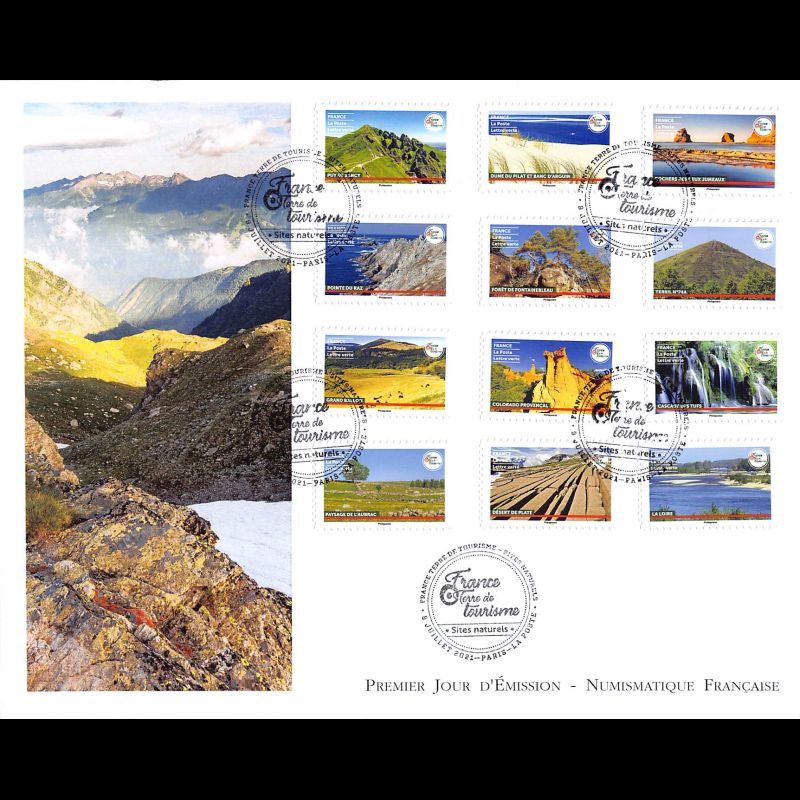 FDC GF LNF - Carnet adhésif - France, terre de tourisme (BC2025) - Oblit 8/7/2021 Paris