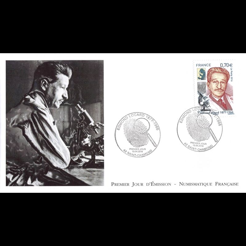FDC LNF - Edmond Locard - oblit 15/4/2016 Saint-Chamond