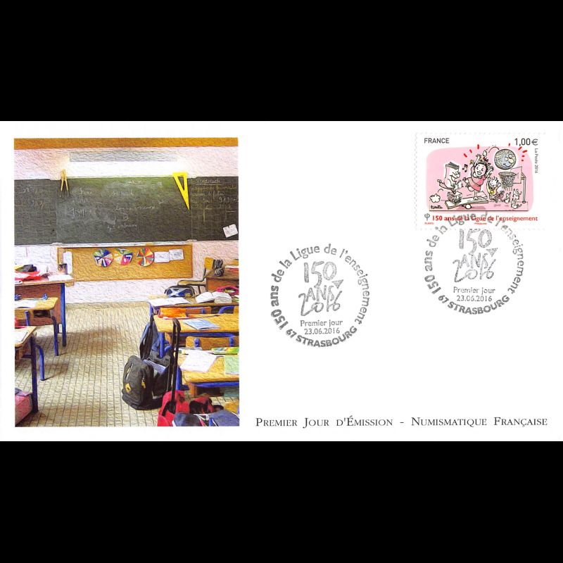 FDC LNF - Ligue de l'enseignement - oblit 23/6/2016 Strasbourg